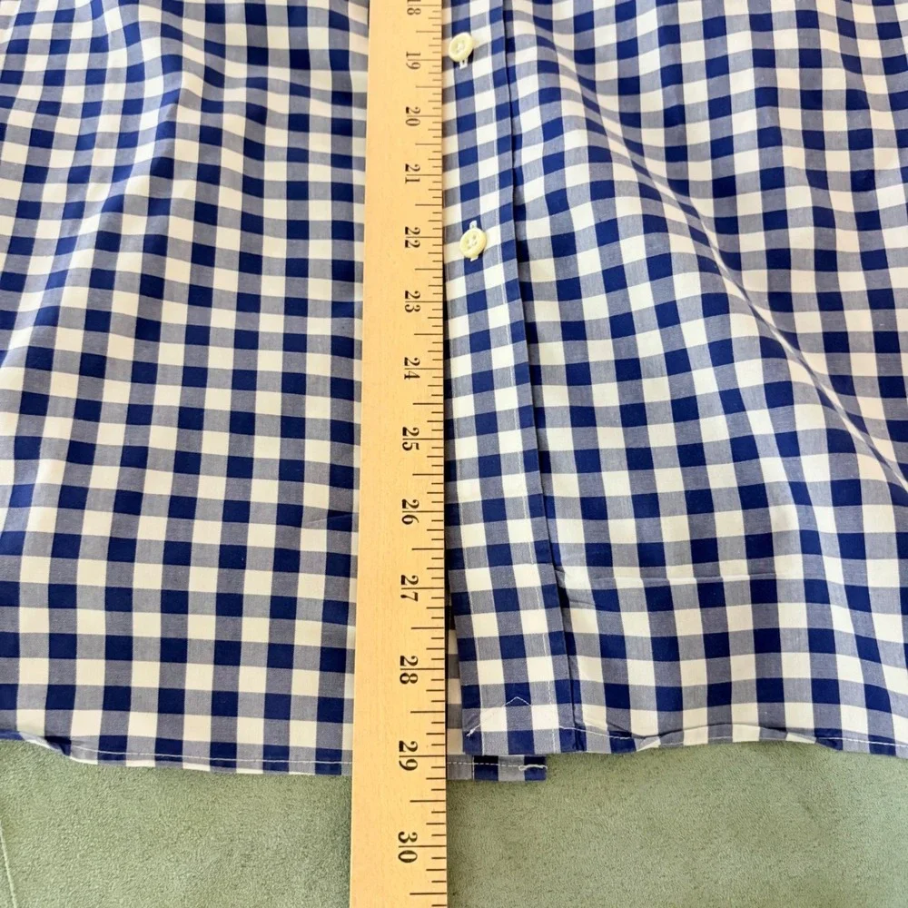 Polo Ralph Lauren Men's‎ L Non Iron Blue Gingham Plaid Check Button Down Shirt